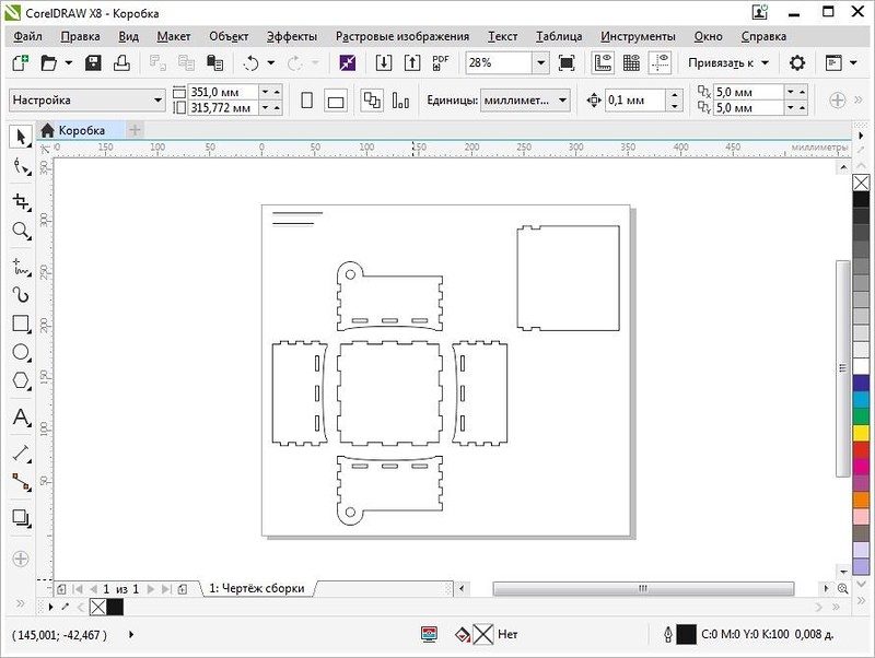 Макет для лазерной резки в CorelDRAW 
