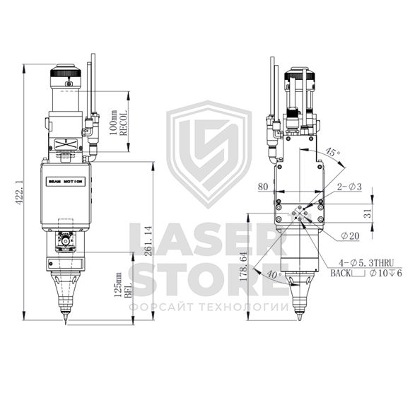 3D режущая голова Raytools BM100 3 kw/4 kw